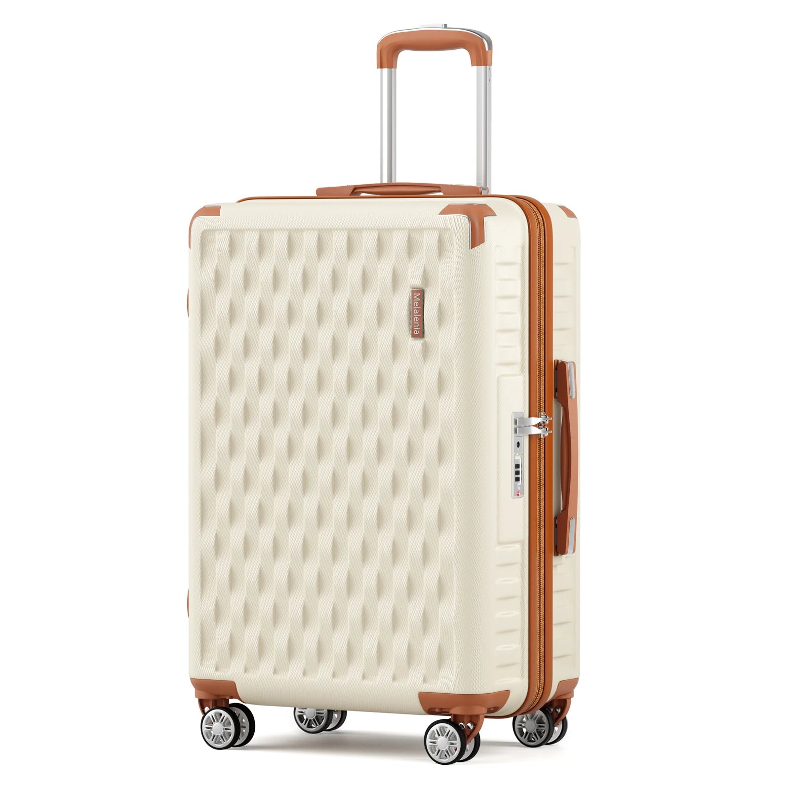 Melalenia Luggage, Hard Shell ABS Suitcase with TSA Lock with Spinner Wheel, Lightweight Checked Medium Luggage for Travel