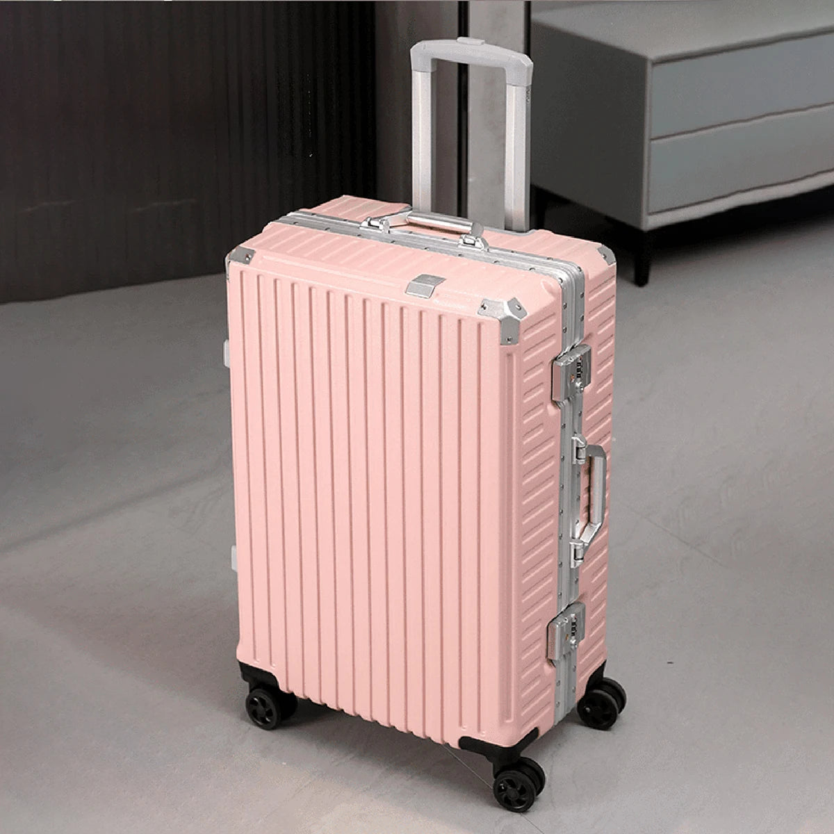 Trolley Luggage 20 24 26 28" Aluminum Frame Rolling Luggage Case USB Travel Suitcase on Wheels Combination Lock Carry on Luggage