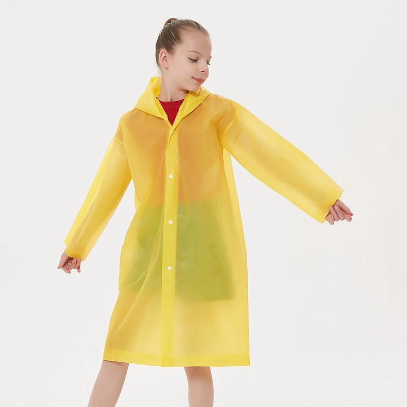 Children Rain Poncho Non-Disposable Travel Rain Gear Coat Outdoor Hiking Accessories Child Raincoat Kids Rainwear Waterproof