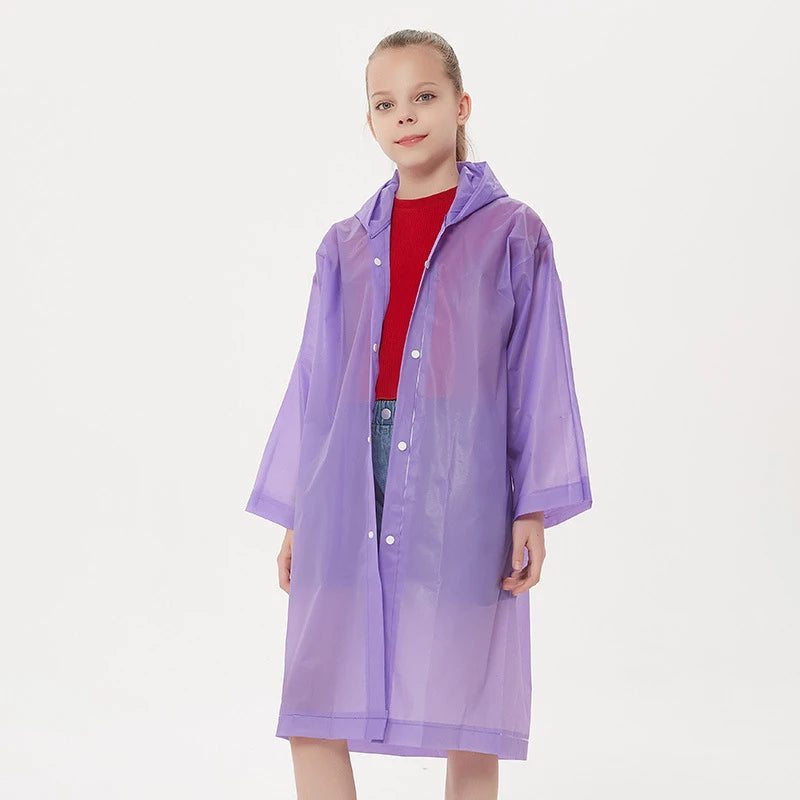 Children Rain Poncho Non-Disposable Travel Rain Gear Coat Outdoor Hiking Accessories Child Raincoat Kids Rainwear Waterproof
