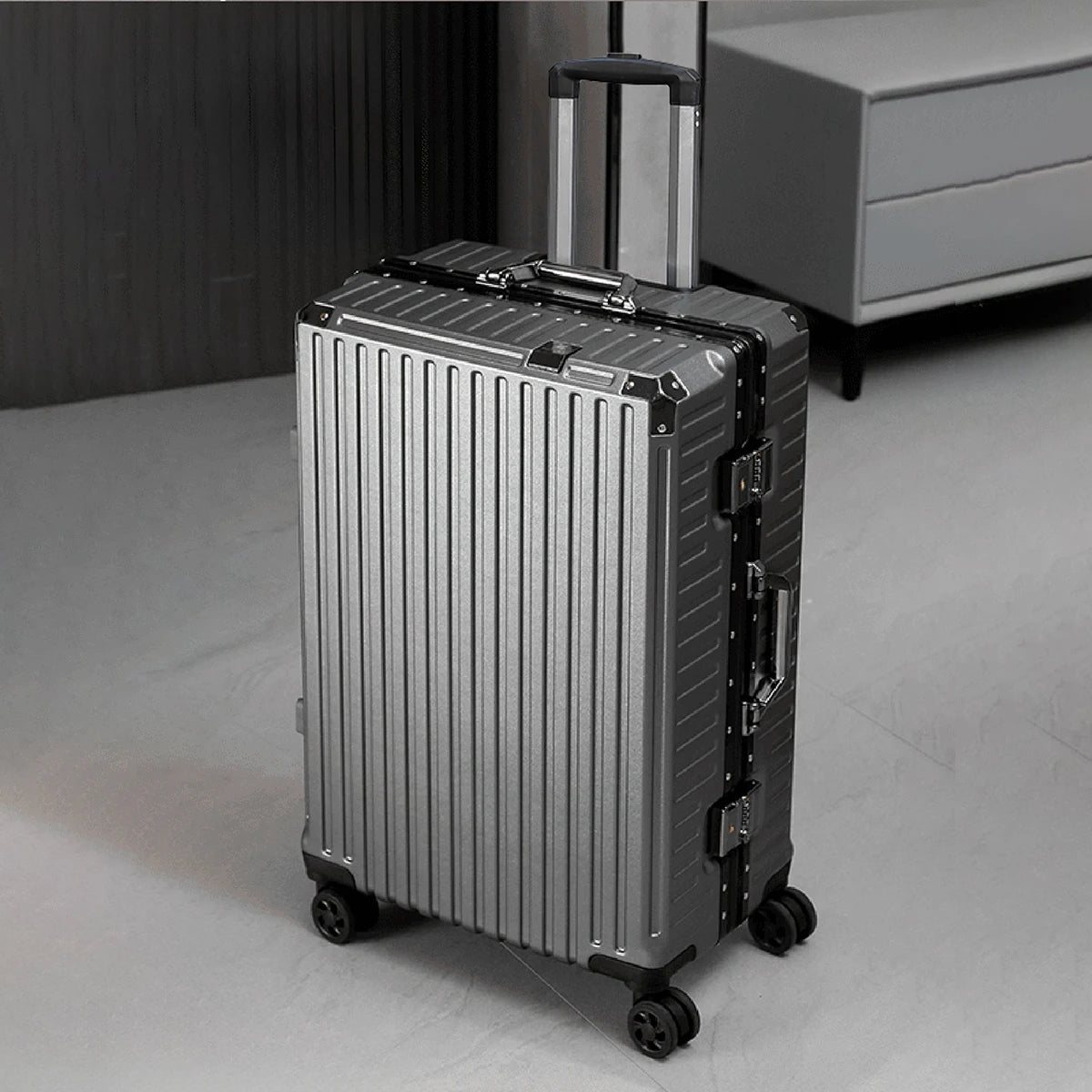 Trolley Luggage 20 24 26 28" Aluminum Frame Rolling Luggage Case USB Travel Suitcase on Wheels Combination Lock Carry on Luggage