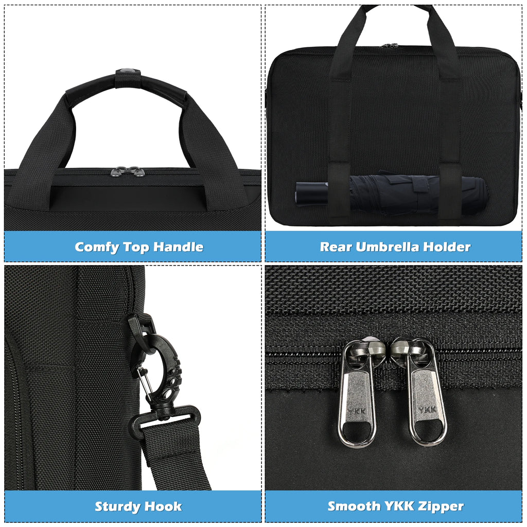 Laptop Bag 17.3 Inch Laptop Briefcase Large Waterproof Laptop Crossbody Bag Business Office Work Computer Bag for Men Women