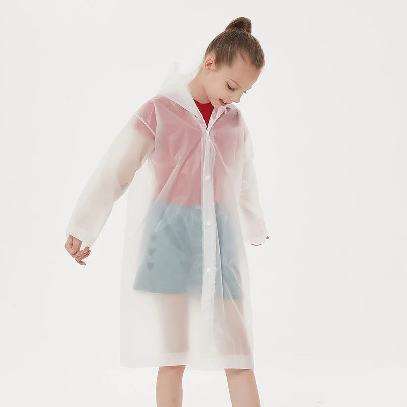 Children Rain Poncho Non-Disposable Travel Rain Gear Coat Outdoor Hiking Accessories Child Raincoat Kids Rainwear Waterproof