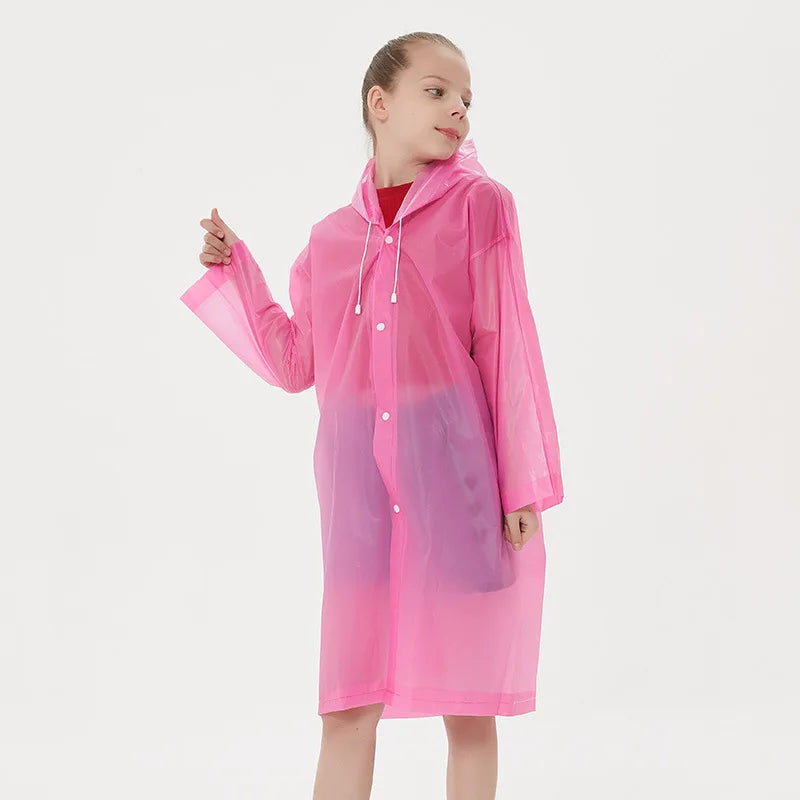 Children Rain Poncho Non-Disposable Travel Rain Gear Coat Outdoor Hiking Accessories Child Raincoat Kids Rainwear Waterproof