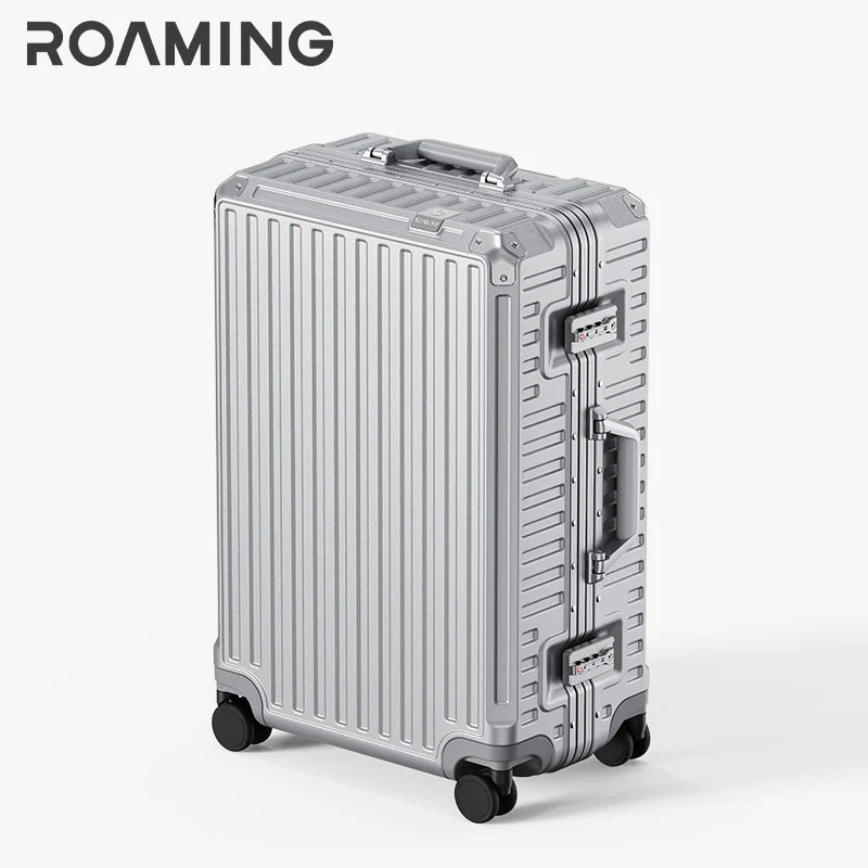 Roaming 2026 New Aluminum Frame Suitcase Fashion Hardshell Travel Bag for Men And Women 20 Inch Carry-On Luggage