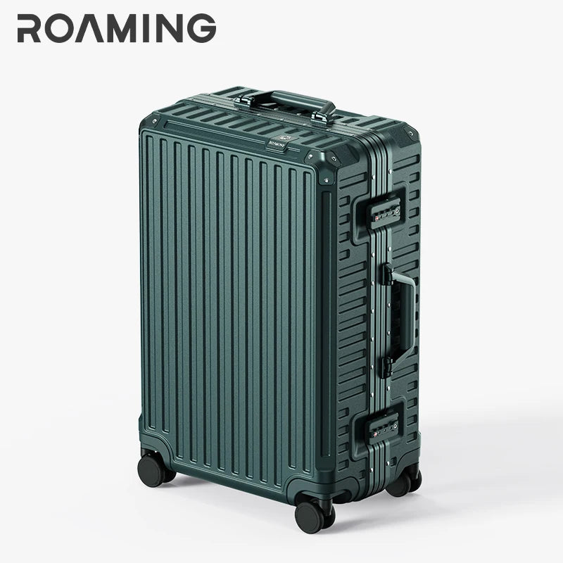 Roaming 2026 New Aluminum Frame Suitcase Fashion Hardshell Travel Bag for Men And Women 20 Inch Carry-On Luggage