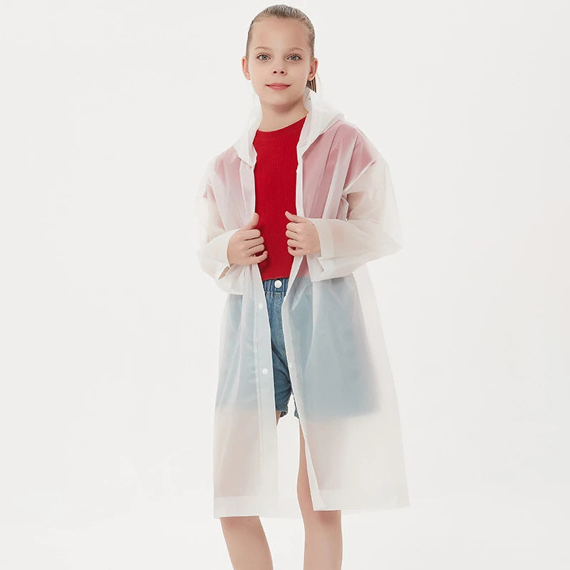 Children Rain Poncho Non-Disposable Travel Rain Gear Coat Outdoor Hiking Accessories Child Raincoat Kids Rainwear Waterproof