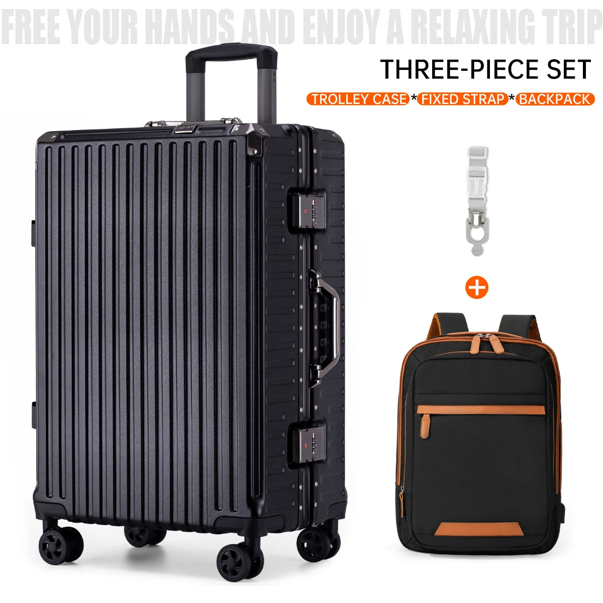 Trolley Luggage 20 24 26 28" Aluminum Frame Rolling Luggage Case USB Travel Suitcase on Wheels Combination Lock Carry on Luggage