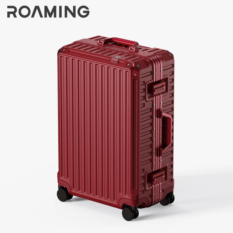 Roaming 2026 New Aluminum Frame Suitcase Fashion Hardshell Travel Bag for Men And Women 20 Inch Carry-On Luggage
