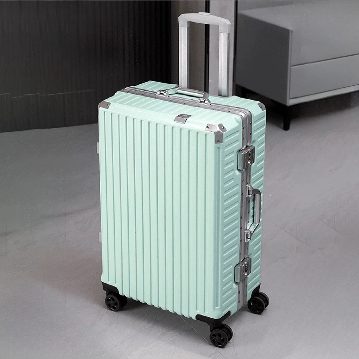 Trolley Luggage 20 24 26 28" Aluminum Frame Rolling Luggage Case USB Travel Suitcase on Wheels Combination Lock Carry on Luggage