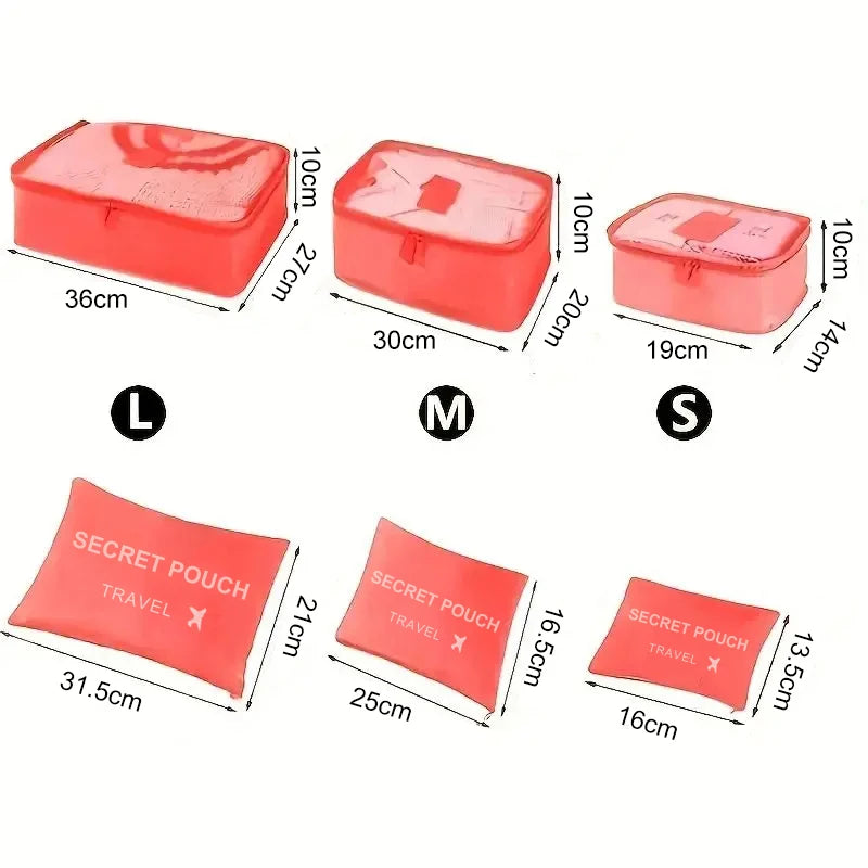 6-Piece Packing Cube Set | Travel Organizer Bags