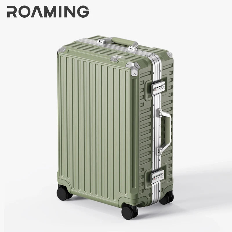 Roaming 2026 New Aluminum Frame Suitcase Fashion Hardshell Travel Bag for Men And Women 20 Inch Carry-On Luggage