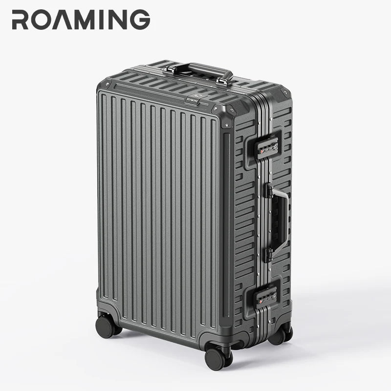 Roaming 2026 New Aluminum Frame Suitcase Fashion Hardshell Travel Bag for Men And Women 20 Inch Carry-On Luggage