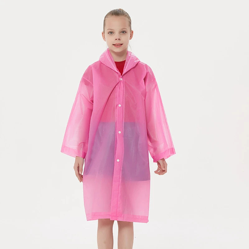 Children Rain Poncho Non-Disposable Travel Rain Gear Coat Outdoor Hiking Accessories Child Raincoat Kids Rainwear Waterproof